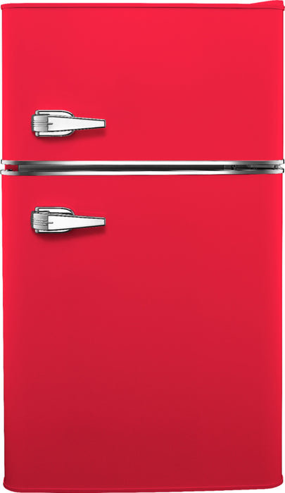 Insignia - Retro 3.1 cu. ft.  Mini Fridge with Top Freezer and ENERGY STAR Certification - Red