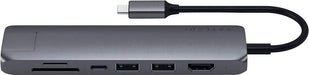 Satechi - Slim Multiport USB-C Hub - Ethernet 4K HDMI 60W USB-C PD Charging 2 USB-A SD/Micro Card Readers for Mac  Windows - Space Gray