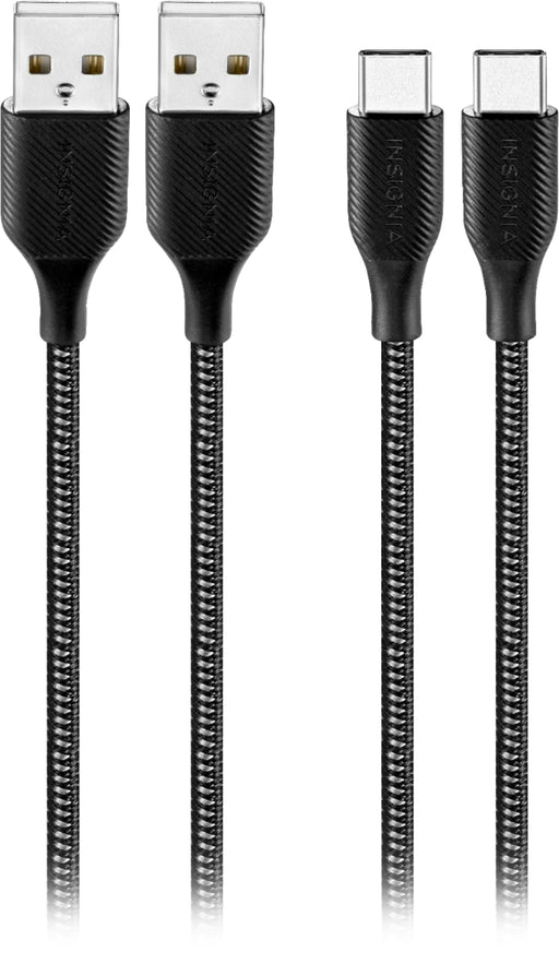 Insignia - 4' USB-A to USB-C Charge-and-Sync Cable (2 Pack) - Charcoal