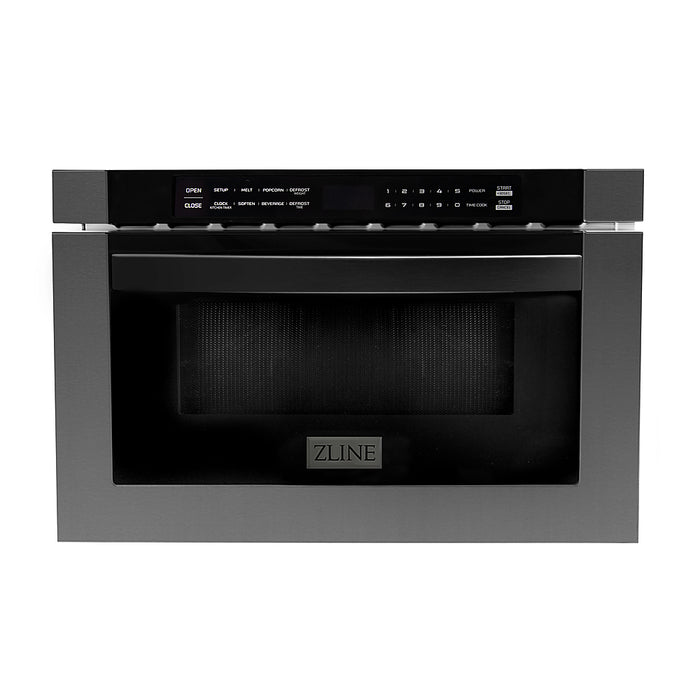 ZLINE - 24" 1.2 cu. ft. Built-in Microwave Drawer - Black Stainless Steel