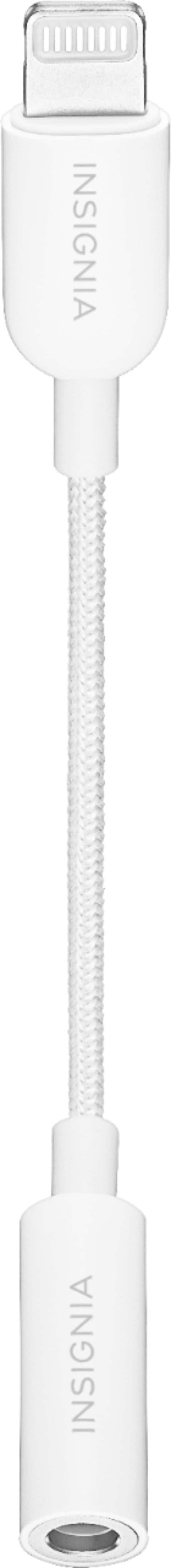 Insignia - Lightning to 3.5 mm Headphone Adapter - White
