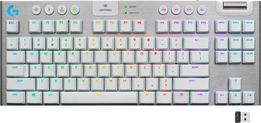 Logitech - G915 LIGHTSPEED TKL Wireless Mechanical GL Tactile Switch Gaming Keyboard with RGB Backlighting - White