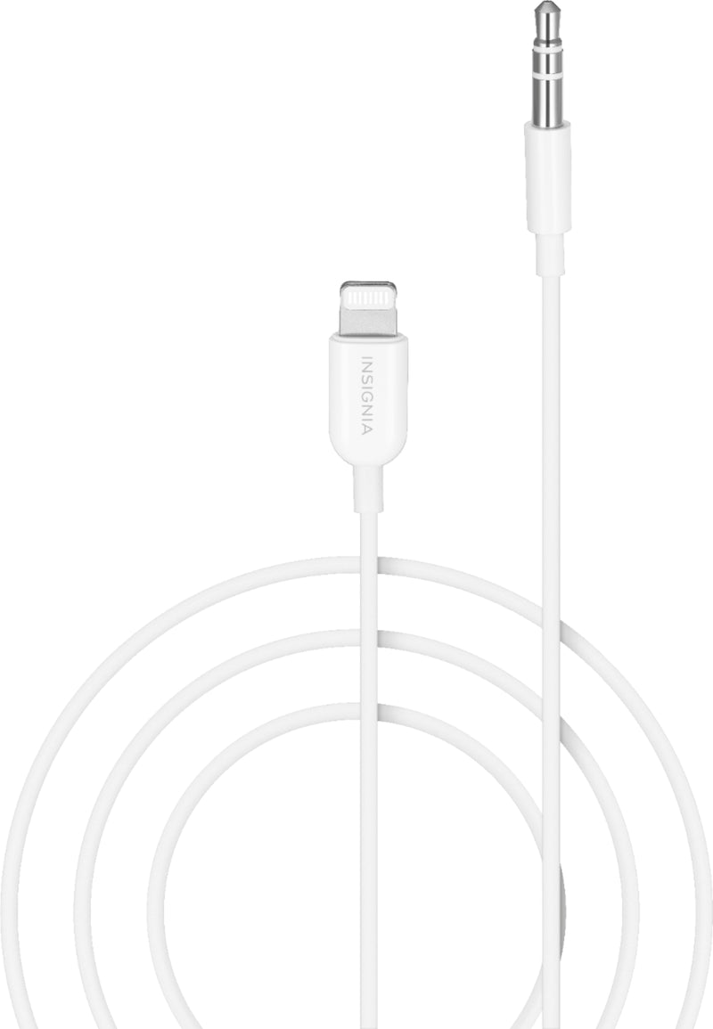 Insignia - 6' Lightning to 3.5 mm Audio Cable - White