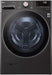 LG - 4.5 Cu. Ft. High-Efficiency Stackable Smart Front Load Washer with Steam and Built-In Intelligence - Black Steel