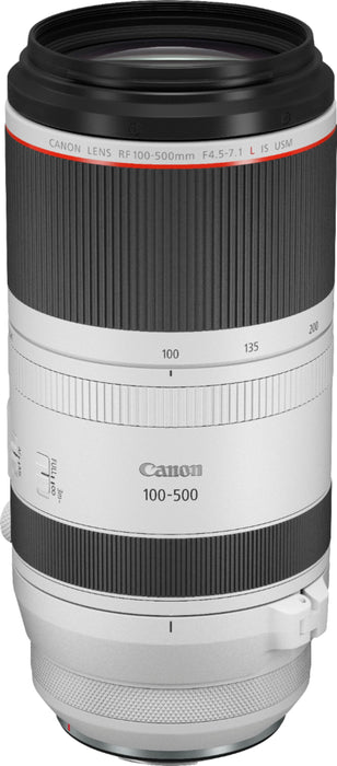 Canon - RF100-500mm F4.5-7.1 L IS USM Telephoto Zoom Lens for EOS R-Series Cameras - White