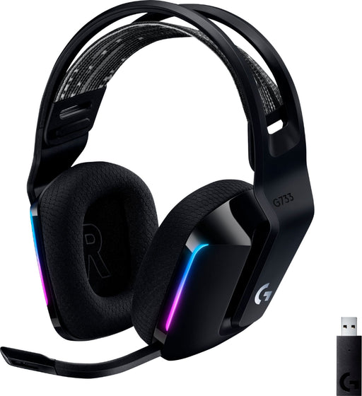 Logitech - G733 LIGHTSPEED Wireless DTS HeadphoneX v2.0 Over-the-Ear Gaming Headset for PC and PlayStation - Black