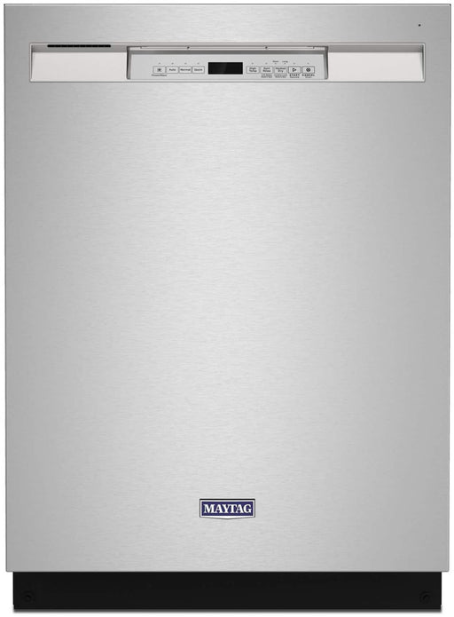 Maytag - 24" Front Control Built-In Tub Dishwasher with Dual Power Filtration PowerBlast Cycle 50 dBA - Stainless Steel