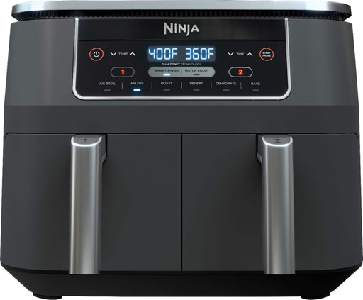 Ninja - Foodi 6-in-1 8-qt. 2-Basket Air Fryer with DualZone Technology  Air Fry Roast Broil Bake Reheat  Dehydrate - Dark Gray