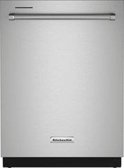 KitchenAid - 24" Front Control Built-In Dishwasher with Stainless Steel Tub ProWash Cycle 3rd Rack 39 dBA - Stainless Steel with PrintShield Finish