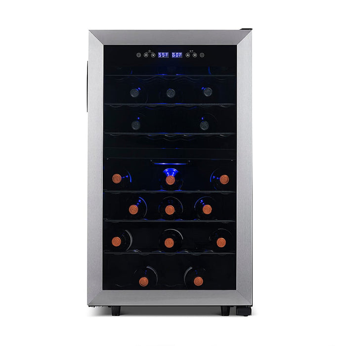 NewAir - Freestanding 43 Bottle Dual Zone Compressor Wine Fridge - Stainless Steel