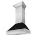 ZLINE - 48 inches - Wall Range Hood - Silver with Black Matte Shell