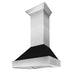 ZLINE - 48" DuraSnow Stainless Steel Range Hood (8654BLM-48) - Silver with Black Matte Shell