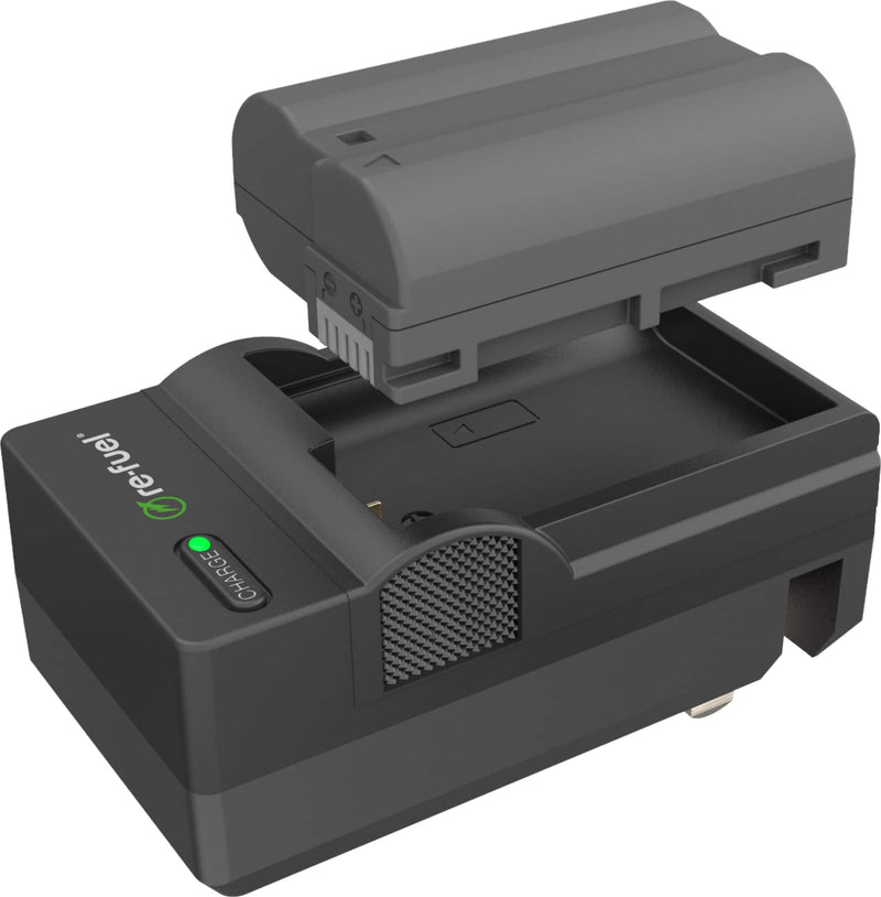 Digipower - Digital camera battery  charger kit replacement for Nikon EN-EL15 battery and OEM charger - Black