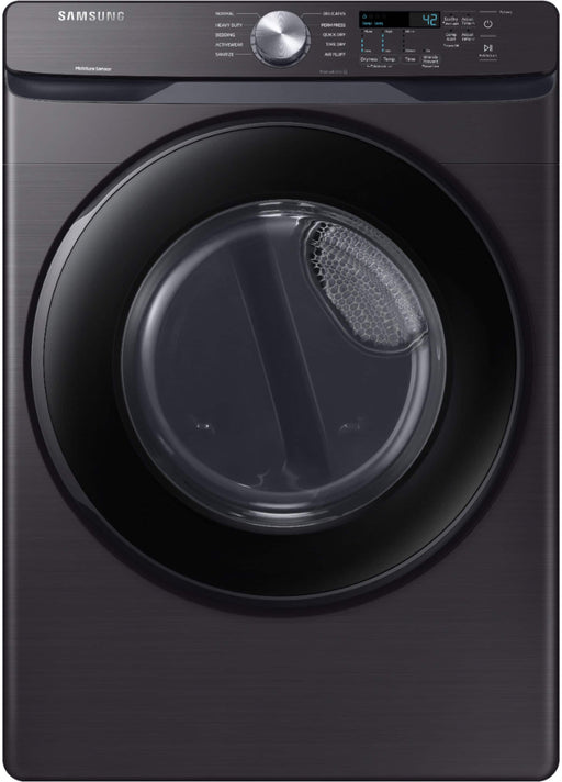 Samsung - 7.5 Cu. Ft. Stackable Gas Dryer with Sensor Dry - Fingerprint Resistant Black Stainless Steel