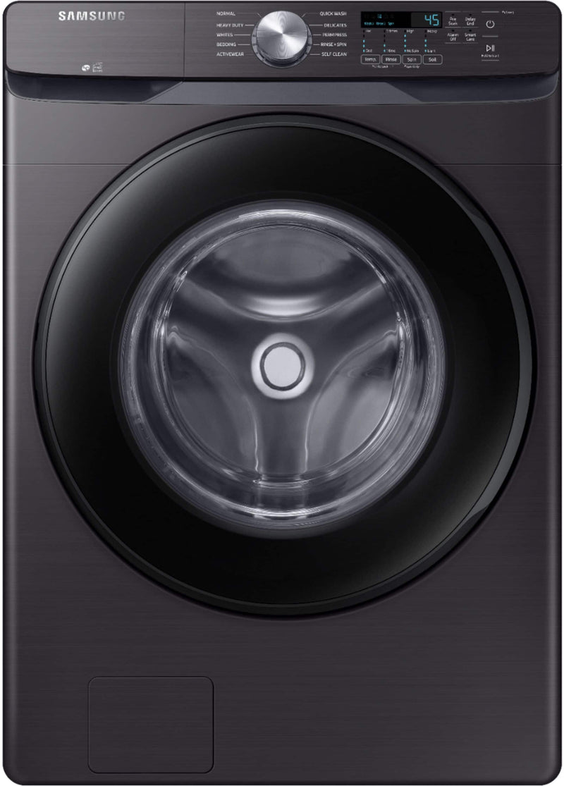Samsung - 4.5 Cu. Ft. High Efficiency Stackable Smart Front Load Washer with Vibration Reduction Technology+ - Fingerprint Resistant Black Stainless Steel