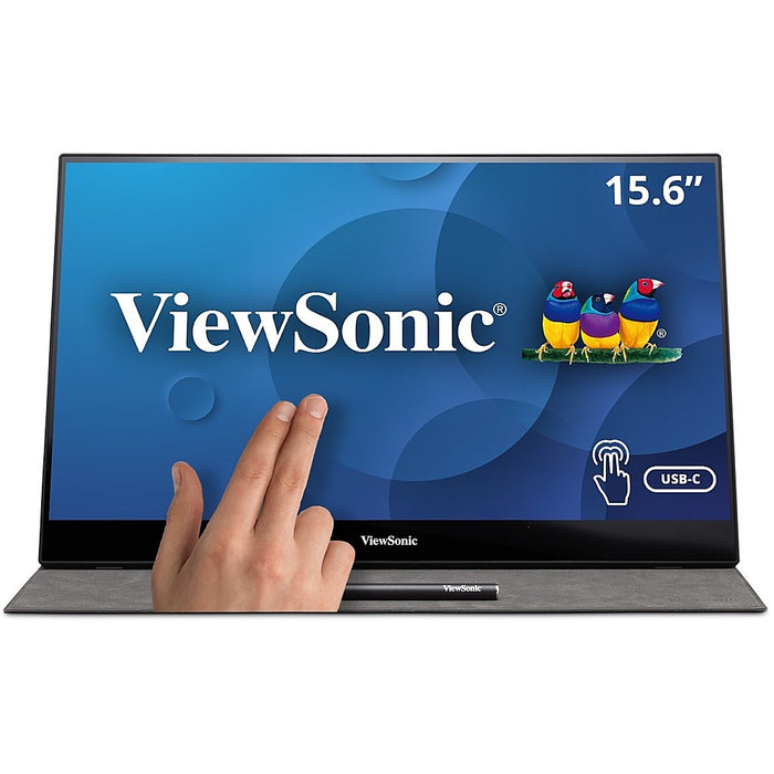 ViewSonic - TD1655 15.6" LCD FHD Touch Screen Monitor (USB-C Mini HDMI) - Black