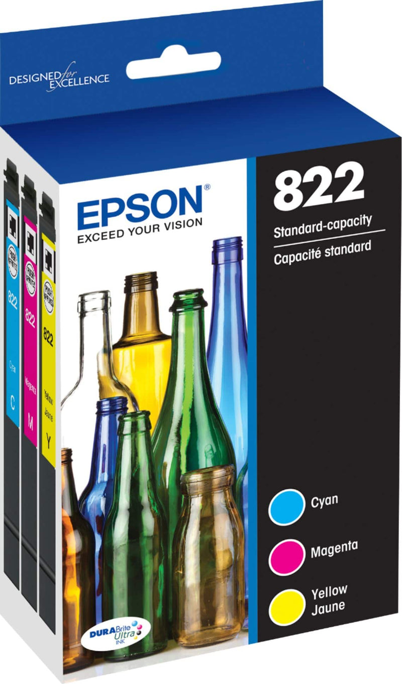 Epson - T822 3 - Pack Standard Capacity Multi Ink Cartridges - Multicolor