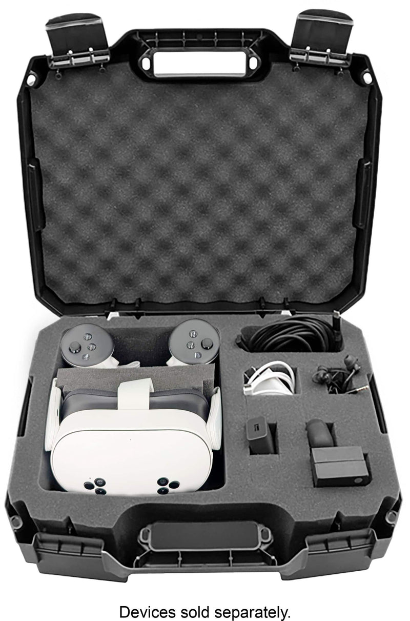 CASEMATIX - Hard Shell Custom Travel Case for Meta Quest 3S 3 and 2 VR Headsets - Black