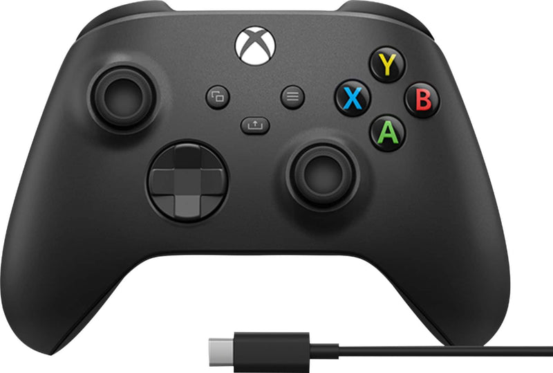 Microsoft - Xbox Wireless Controller + USB-C Cable for Xbox Series X Xbox Series S Xbox One PCs and Cloud-Enabled Devices - Carbon Black + USB-C