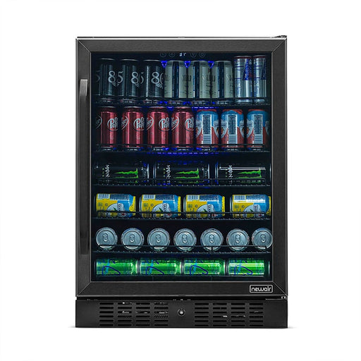 NewAir - 24 177-Can Built-In Beverage Cooler with Precision Temperature Controls and Adjustable Shelves - Black Stainless Steel