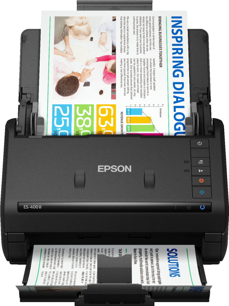 Epson - WorkForce ES-400 II Duplex Desktop Document Scanner - Black