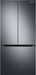 Samsung - 17.5 cu. ft. 3-Door French Door Counter Depth Smart Refrigerator with Twin Cooling Plus - Black Stainless Steel