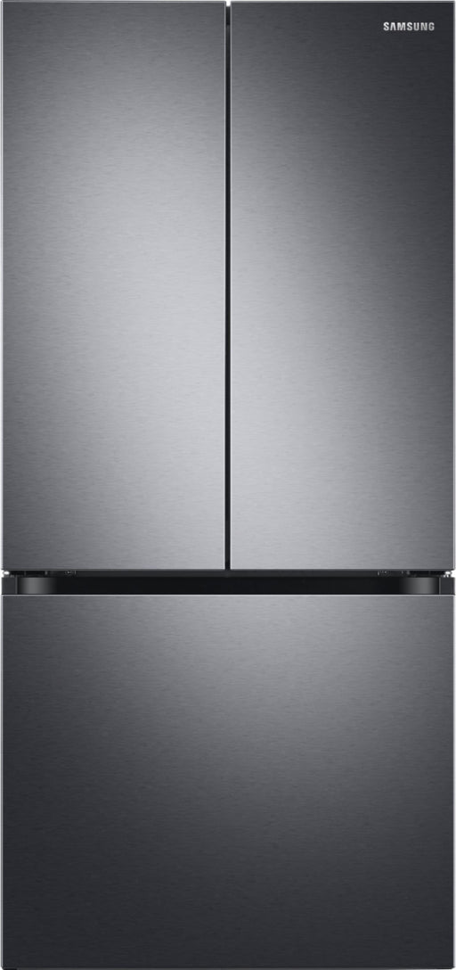 Samsung - 17.5 cu. ft. 3-Door French Door Counter Depth Smart Refrigerator with Twin Cooling Plus - Black Stainless Steel