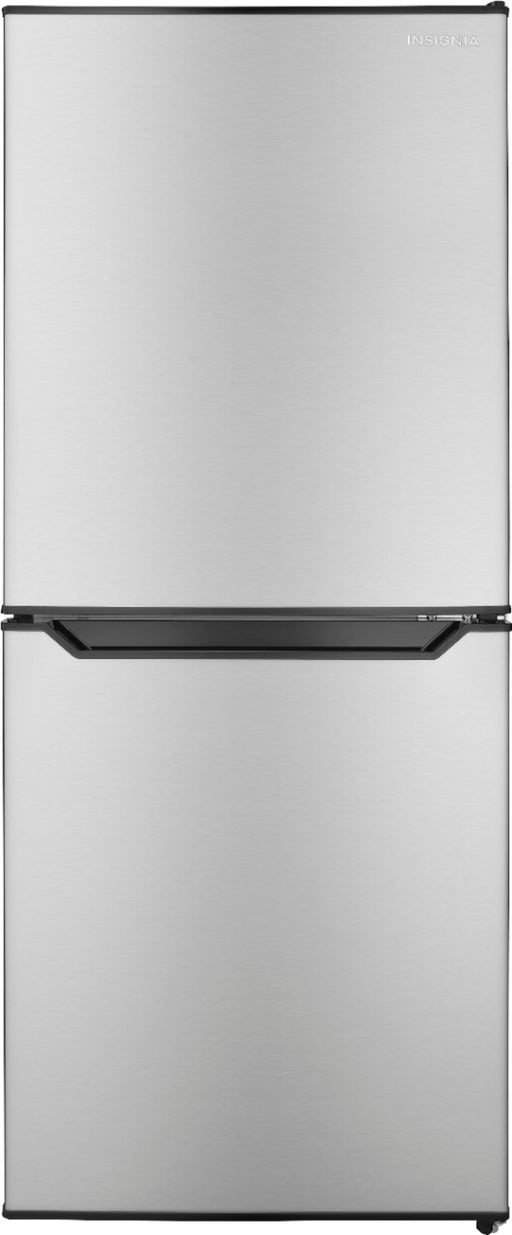 Insignia - 4.9 Cu. Ft. Mini Fridge with Bottom Freezer - Stainless Steel