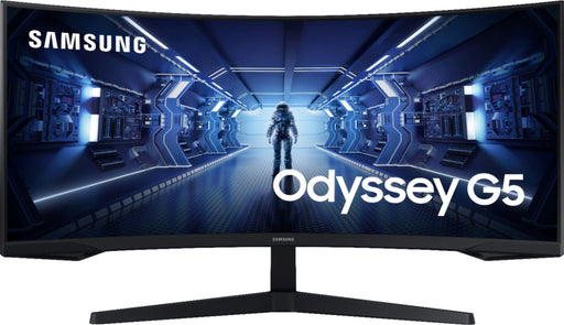 Samsung - 34 Odyssey G5 1000R Curved 1ms 165Hz QHD FreeSync Prem Gaming Monitor - Black