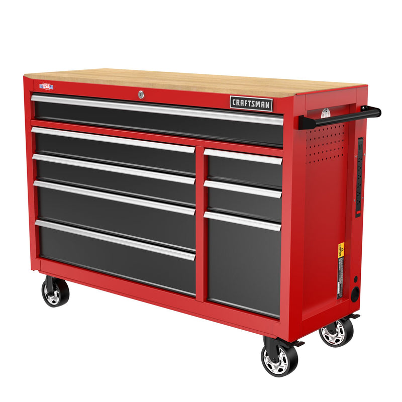 CRAFTSMAN 2000 Series 51.2-in L x 18.19-in D 8 -Drawers Rolling Red Wood Work Bench
