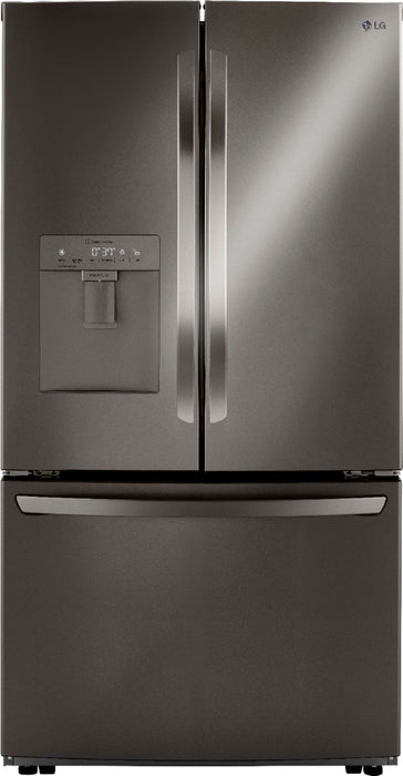 LG - 29 Cu. Ft. 3-Door French Door Smart Refrigerator with Ice Maker and External Water Dispenser - Black Stainless Steel