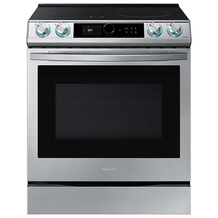 Samsung - 6.3 cu. ft. Slide-in Induction Range with Smart Dial WiFi  Air Fry - Stainless Steel