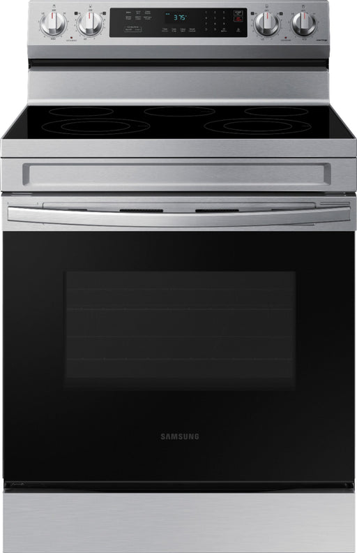 Samsung - 6.3 cu. ft. Freestanding Electric Range with Rapid Boil WiFi  Self Clean - Stainless Steel