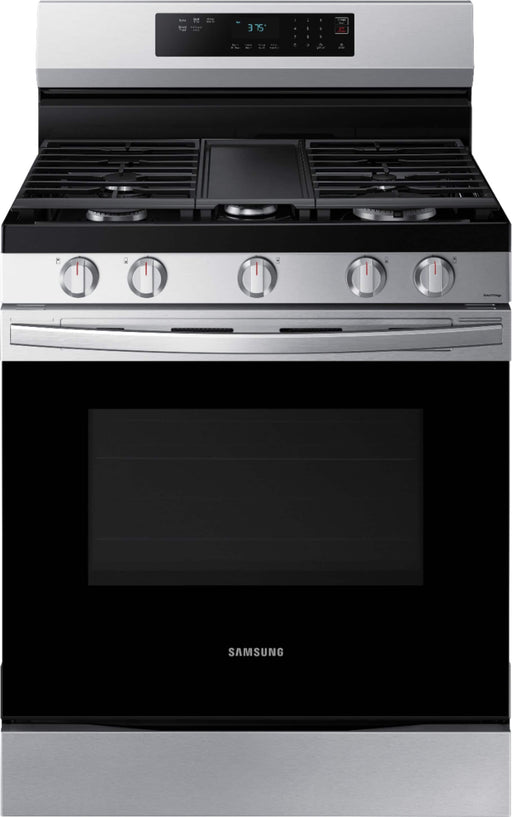 Samsung - 6.0 cu. ft. Freestanding Gas Range with 18K BTU Dual Power Burner  Self Clean - Stainless Steel