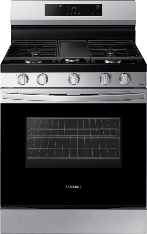 Samsung - 6.0 cu. ft. Freestanding Gas Range with WiFi and Integrated Griddle - Stainless Steel