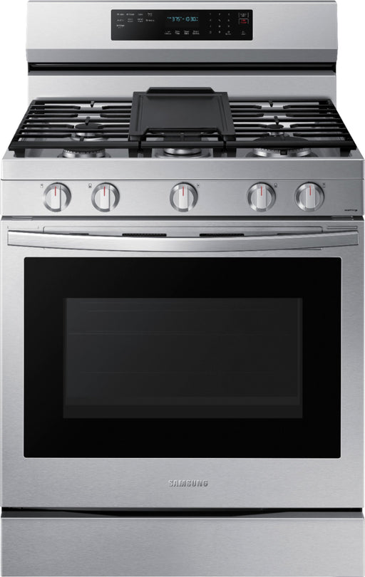 Samsung - 6.0 Cu. Ft. Freestanding Gas Convection+ Range with WiFi and No-Preheat Air Fry - Stainless Steel