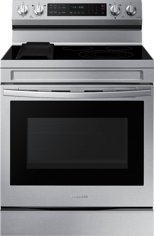 Samsung - 6.3 cu. ft. Freestanding Electric Convection+ Range with WiFi No-Preheat Air Fry and Griddle - Stainless Steel