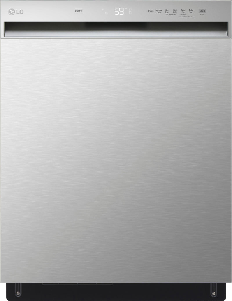 LG - 24" Front Control Built-In Stainless Steel Tub Dishwasher with QuadWash and 50 dba - Stainless Steel