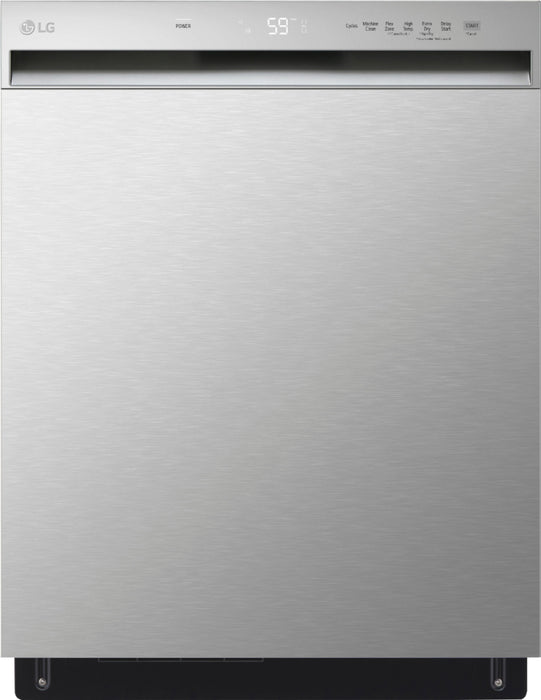 LG - 24" Front Control Built-In Stainless Steel Tub Dishwasher with QuadWash and 50 dba - Stainless Steel