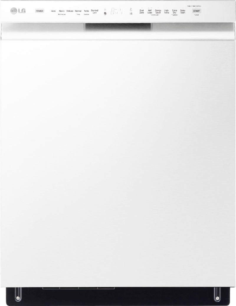 LG - 24" Front Control Built-In Stainless Steel Tub Dishwasher with 3rd Rack QuadWash and 48dba - White