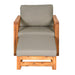 Walker Edison - Deep Seated Acacia Wood Patio Chair with Ottoman - Brown