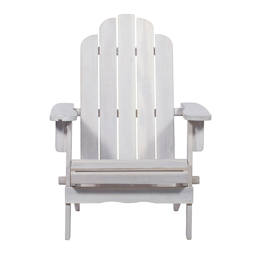 Walker Edison - Everest Acacia Wood Adirondack Chair - White Wash