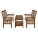 Walker Edison - 3-Piece Acacia Wood Outdoor Patio Dining Set - Brown