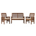 Walker Edison - Modern 3-Piece Slat-Back Acacia Wood Chat Set - Dark Brown