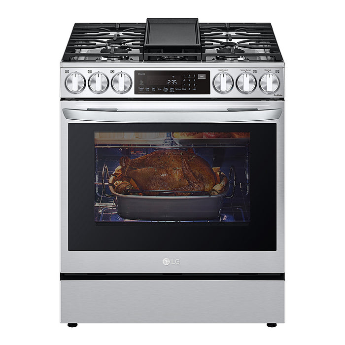 LG - 6.3 Cu. Ft. Smart Slide-In Gas True Convection Range with EasyClean and Air Fry - Stainless Steel