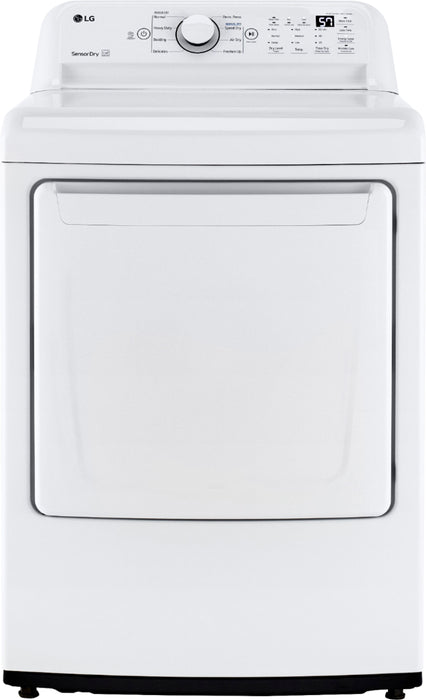 LG - 7.3 Cu. Ft. Electric Dryer with Sensor Dry - White