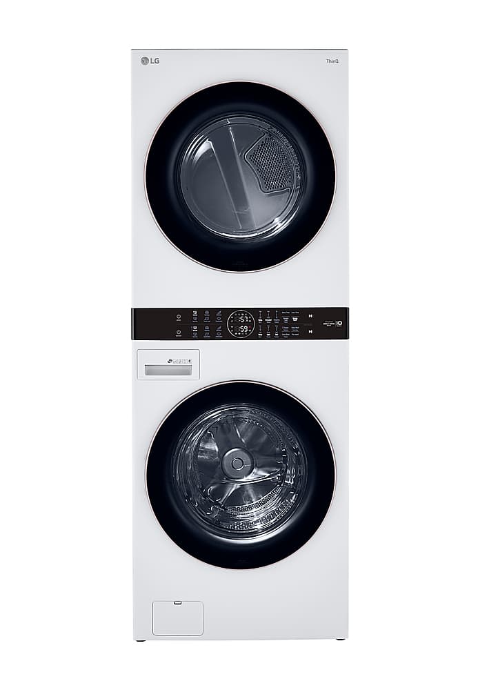 LG - 4.5 Cu. Ft. HE Smart Front Load Washer and 7.4 Cu. Ft. Gas Dryer WashTower with Steam and Built-In Intelligence - White