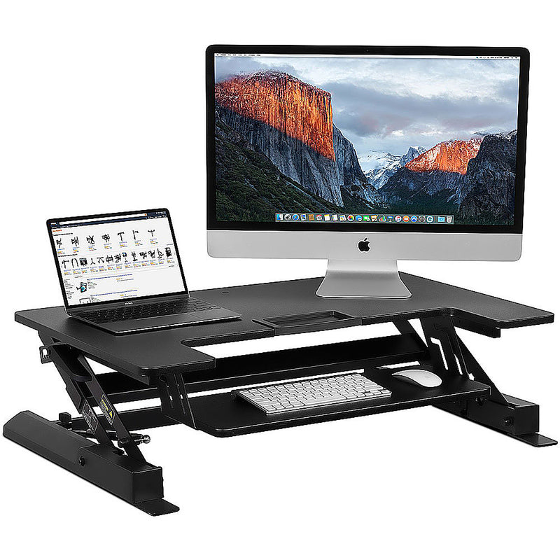 Mount-It - Wide Standing Desk Converter with Gas Spring - Black