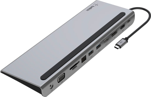 Belkin - 11-in-1 USB C Hub with 4K HDMI DP VGA 100W PD Docking Station for MacBook Pro Air and more - Gray