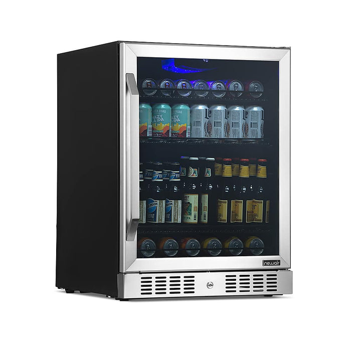 NewAir - 24 177-Can Built-In Beverage Cooler with Precision Digital Thermostat and Adjustable Shelves - Stainless Steel